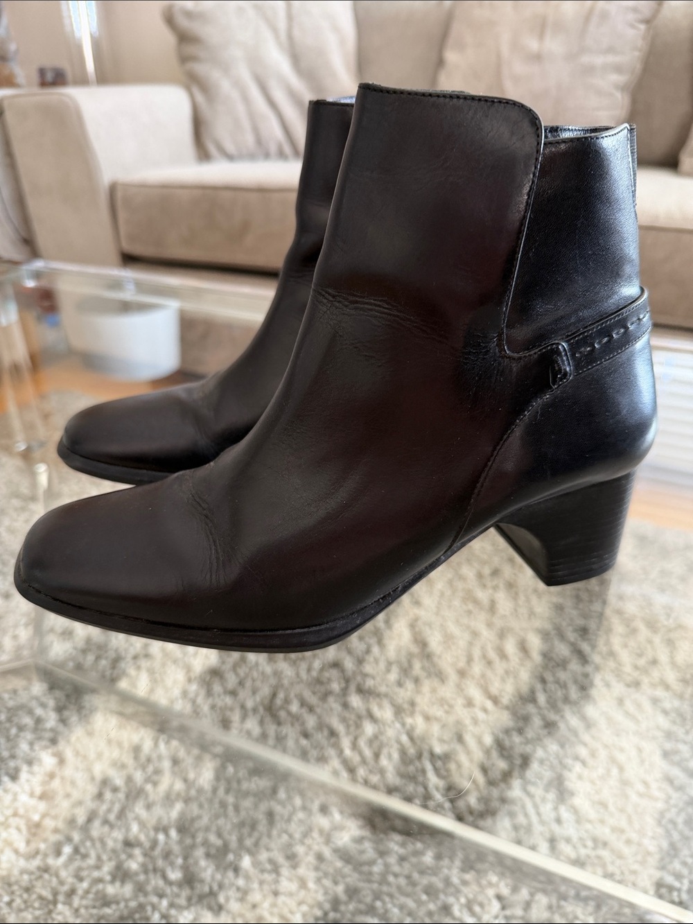 Cole Haan Black Leather Ankle Boots